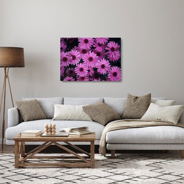 Staklena slika ružičastog cvijeća (70x50 cm)