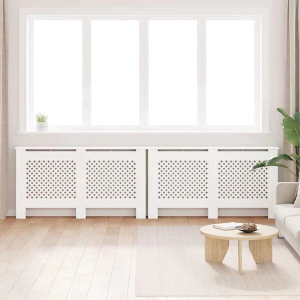 Pokrovi za radijator 2 kom bijeli 152 x 19 x 81 5 cm MDF - Bijela 152 x 19 x 81.5 cm 2 Bijela