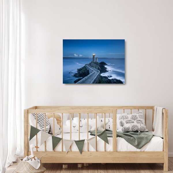 Staklena slika svjetionika i mora (70x50 cm)