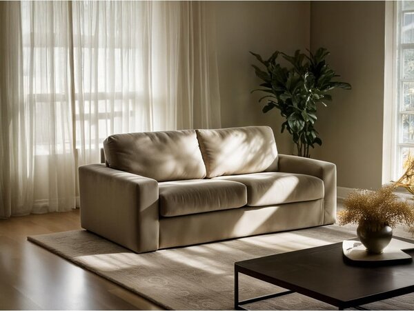 Svjetlo smeđa sklopiva sofa od samta 195 cm Nona – Makamii