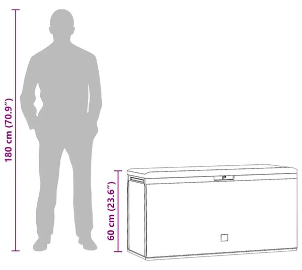 Vrtna kutija za pohranu antracit 114 x 47 x 60 cm - Antracit 290 l Antracit 290 l