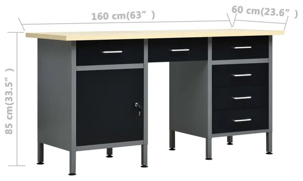 Radni stol s četiri zidne ploče