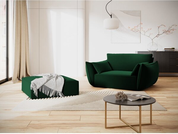 Tamno zelena baršunasti fotelja Vanda – Mazzini Sofas