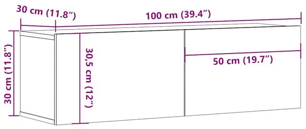 TV ormarić bijeli 100 x 30 x 30 cm od konstruiranog drva - Bijela 1 100 cm Bijela