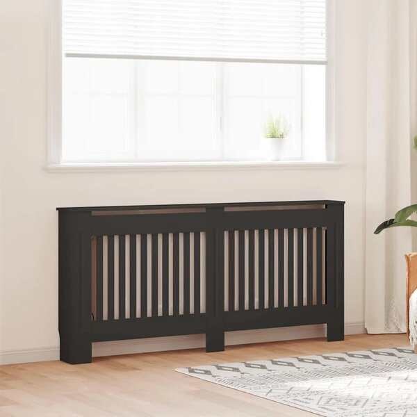 Maska za radijator - Pokrov za radijator crni 172 x 19 x 81 5 cm konstruirano drvo - Crna 172 x 19 x 81.5 cm 1 Crna
