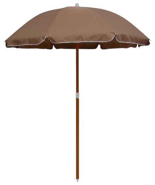 Vrtni suncobran s čeličnim stupom 180 cm smeđesivi - Sivo-smeđa 180 cm 1 Sivo-smeđa