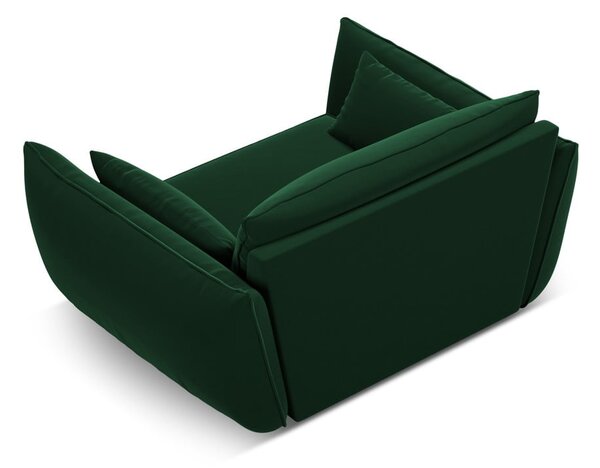 Tamno zelena baršunasti fotelja Vanda – Mazzini Sofas