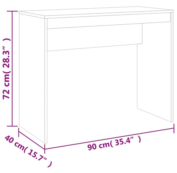 Radni stol boja hrasta sonome 90 x 40 x 72 cm konstruirano drvo - sonoma hrast Sonoma hrast