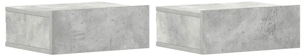 Viseći noćni ormarići 2 kom 40x30x15 cm konstruirano drvo - Beton siva 2 Beton siva 2