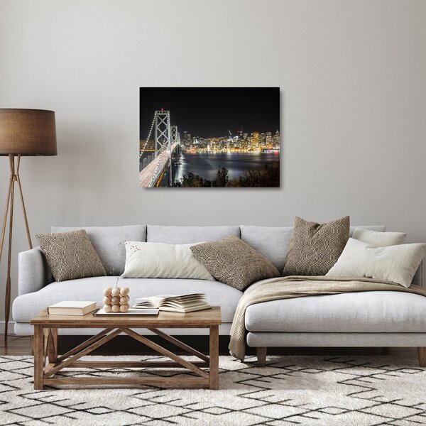 Staklena slika Brooklyn mostova i New Yorka (70x50 cm)