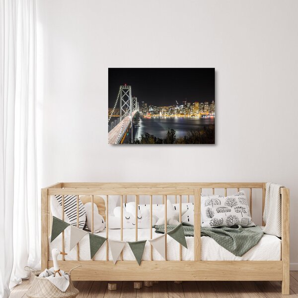 Staklena slika Brooklyn mostova i New Yorka (70x50 cm)
