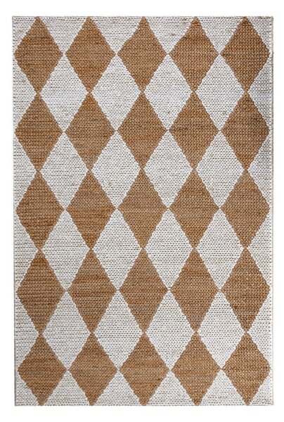 Bijeli/u prirodnoj boji ručno rađen tepih od mješavine jute 120x170 cm Effie Diamond – Flair Rugs