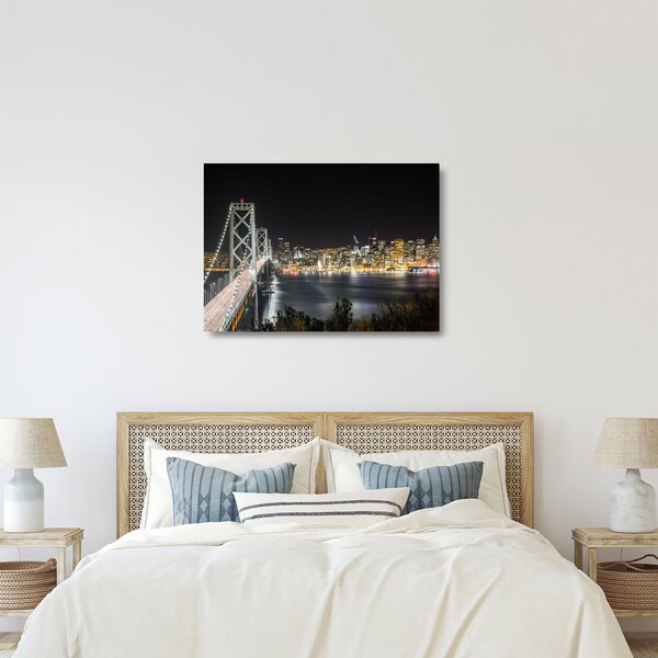 Staklena slika Brooklyn mostova i New Yorka (70x50 cm)