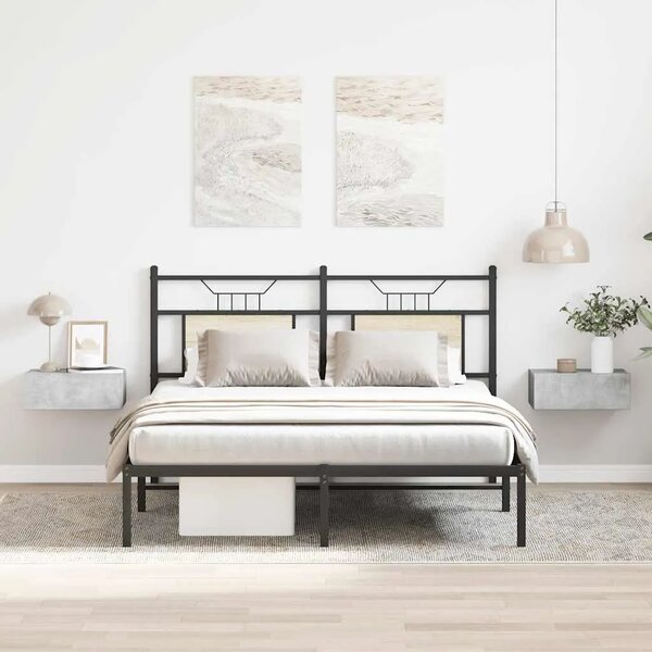 Viseći noćni ormarići 2 kom 40x30x15 cm konstruirano drvo - Beton siva 2 Beton siva 2