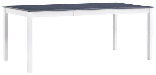 Blagavaonski stol bijelo-sivi 180 x 90 x 73 cm od borovine - Bijela i siva 180 x 90 x 73 cm 1 Bijela i siva