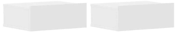 Viseći noćni ormarići 2 kom 40 x 30 x 15 cm konstruirano drvo - Bijela 2 Bijela 2