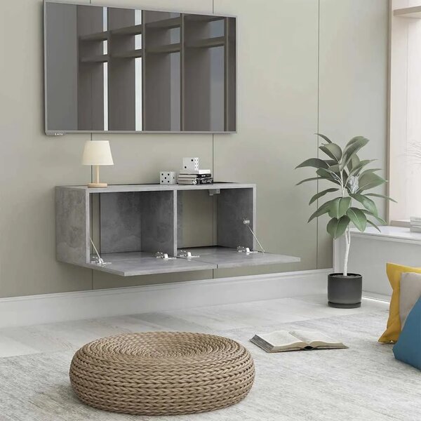 TV ormarić boja betona 80 x 30 x 30 cm od konstruiranog drva - Beton siva 1 80 cm Beton siva
