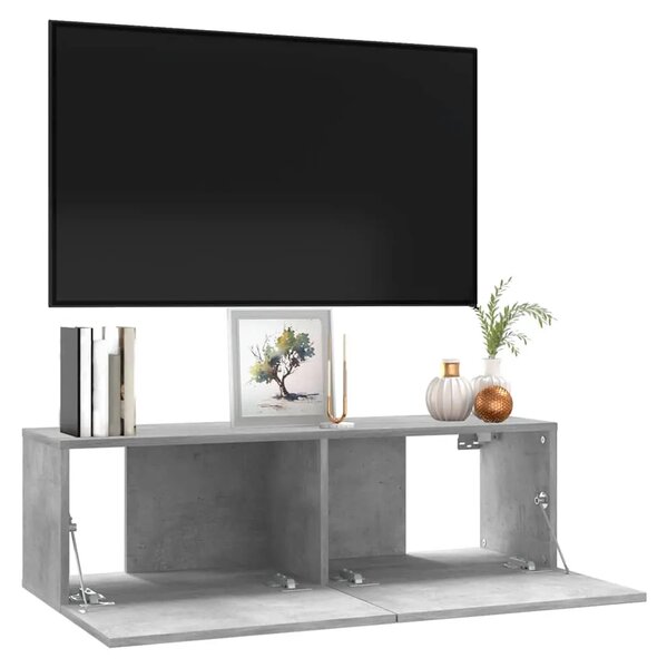 TV ormarić boja betona 100 x 30 x 30 cm od konstruiranog drva - Beton siva 1 100 cm Beton siva