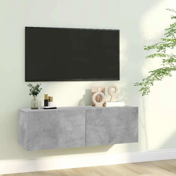 TV ormarić boja betona 100 x 30 x 30 cm od konstruiranog drva - Beton siva 1 100 cm Beton siva