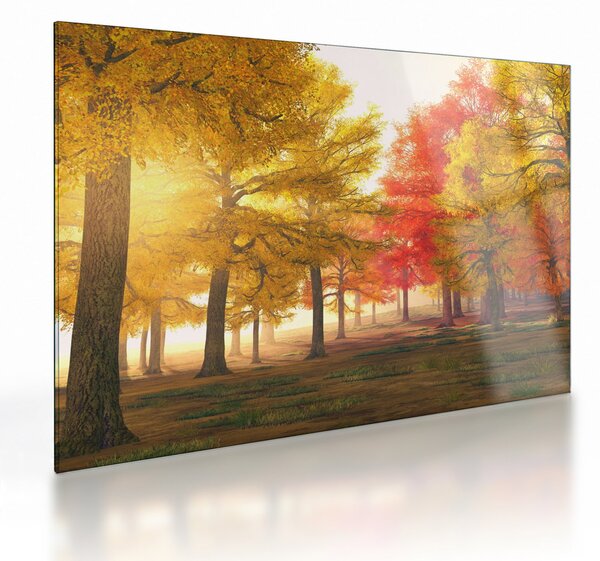 Staklena slika jesenskog drveća (70x50 cm)