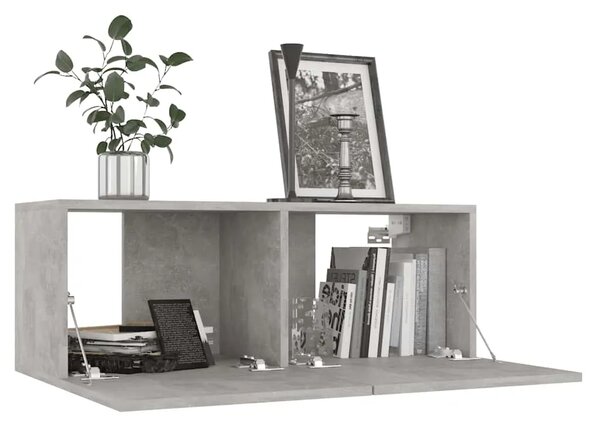 TV ormarić boja betona 80 x 30 x 30 cm od konstruiranog drva - Beton siva 1 80 cm Beton siva