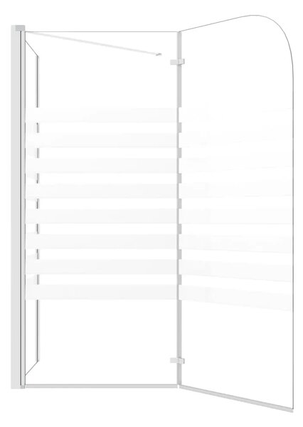 Tuš kabina 120 x 68 x 130 cm od kaljenog stakla prugasta - Bijela Pruga Bijela Pruga