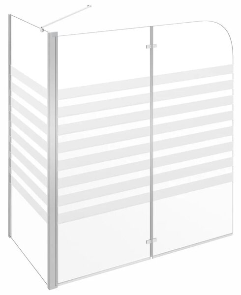 Tuš kabina 120 x 68 x 130 cm od kaljenog stakla prugasta - Bijela Pruga Bijela Pruga