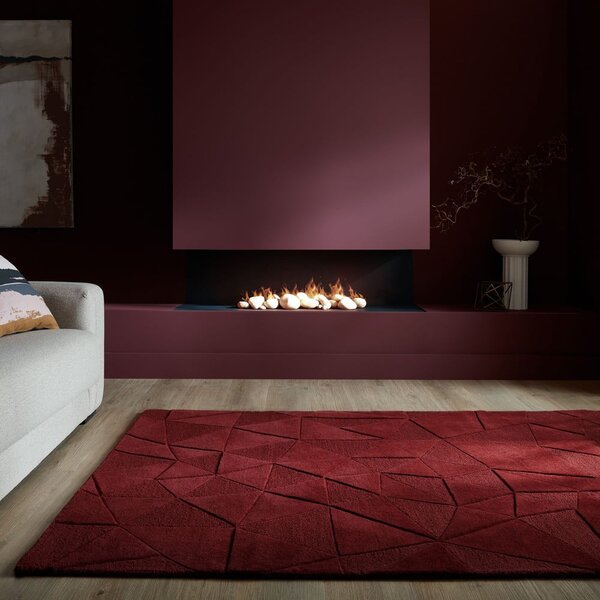 Bordo ručno rađen vunen tepih 160x230 cm Shard Red – Flair Rugs