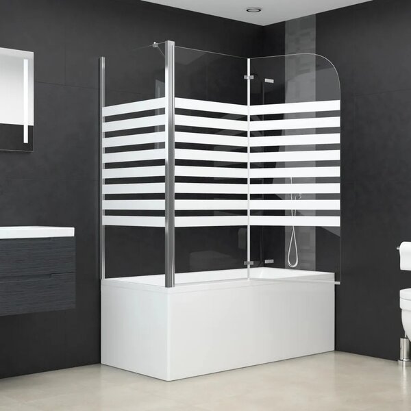 Tuš kabina 120 x 68 x 130 cm od kaljenog stakla prugasta - Bijela Pruga Bijela Pruga
