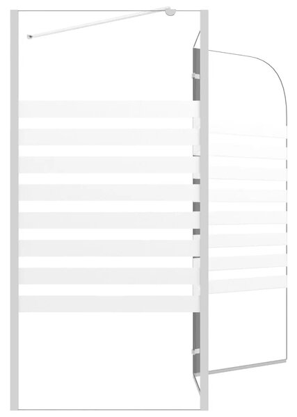 Tuš kabina 120 x 68 x 130 cm od kaljenog stakla prugasta - Bijela Pruga Bijela Pruga