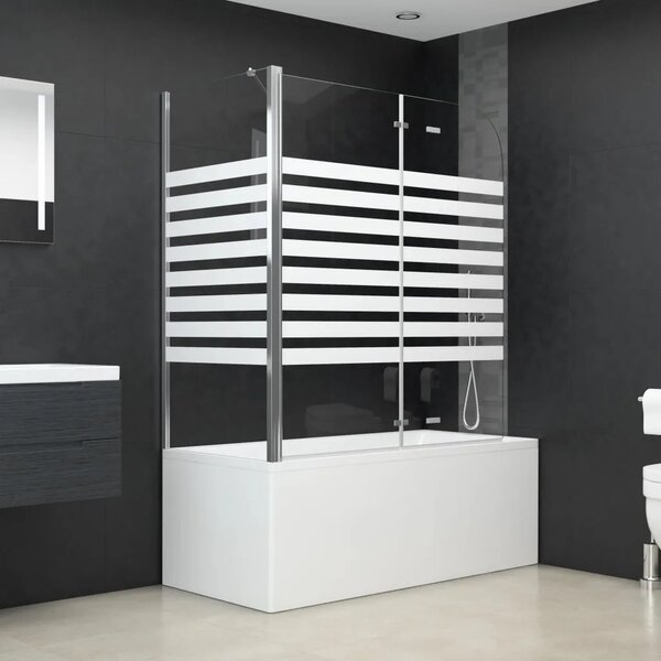 Tuš kabina 120 x 68 x 130 cm od kaljenog stakla prugasta - Bijela Pruga Bijela Pruga