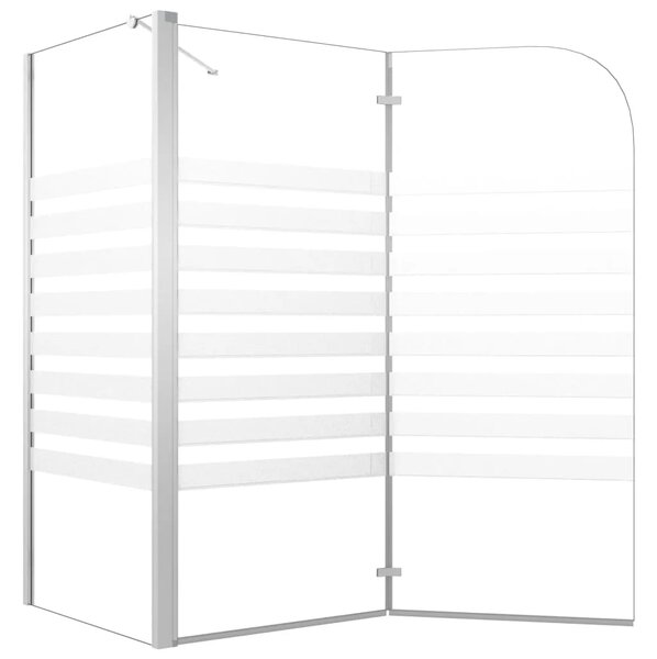 Tuš kabina 120 x 68 x 130 cm od kaljenog stakla prugasta - Bijela Pruga Bijela Pruga