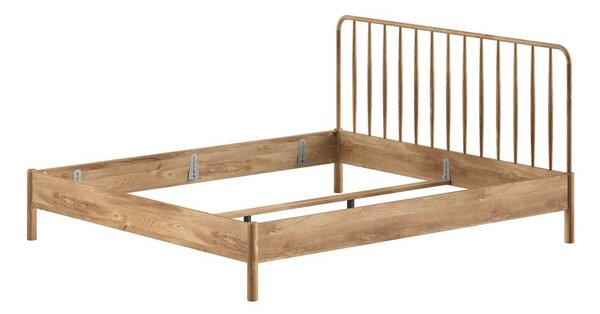 Bračni krevet od punog hrasta bez podnice 180x200 cm u prirodnoj boji Olive Spindle – Vipack