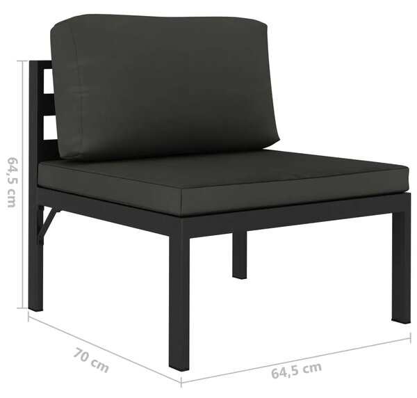 3-dijelna vrtna garnitura s jastucima aluminijska antracit - 2x kutna + srednja 1 2x kutna + srednja