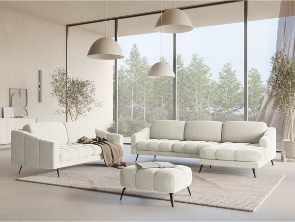Bijela baršunasti sofa 202 cm Nalu – Makamii