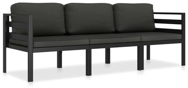 3-dijelna vrtna garnitura s jastucima aluminijska antracit - 2x kutna + srednja 1 2x kutna + srednja