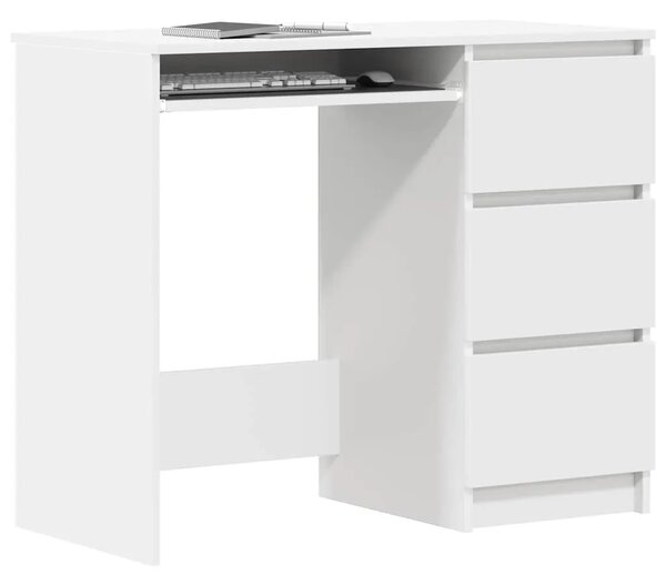 Radni stol bijeli 90 x 45 x 76 cm konstruirano drvo - Bijela Bijela