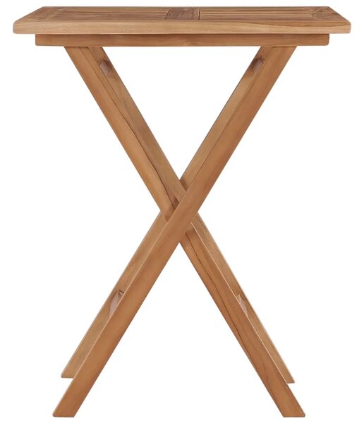 Sklopivi vrtni stol 60 x 60 x 75 cm od masivne tikovine - 1 Četvrtasto Četvrtasto