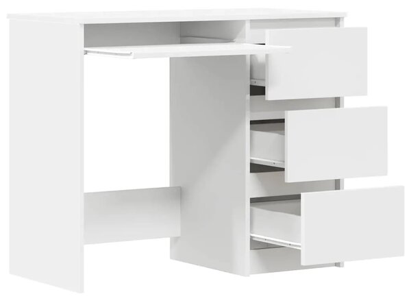 Radni stol bijeli 90 x 45 x 76 cm konstruirano drvo - Bijela Bijela