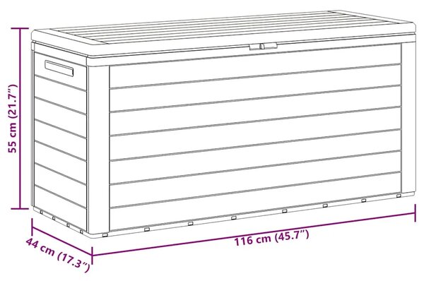 Vrtna kutija za pohranu antracit 116 x 44 x 55 cm - Antracit 290 l Antracit 290 l
