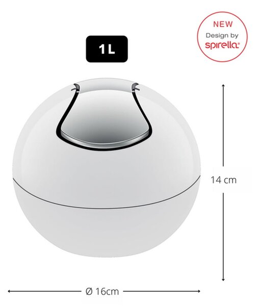 Bijela plastična kanta za smeće 1 l Bowl – Spirella