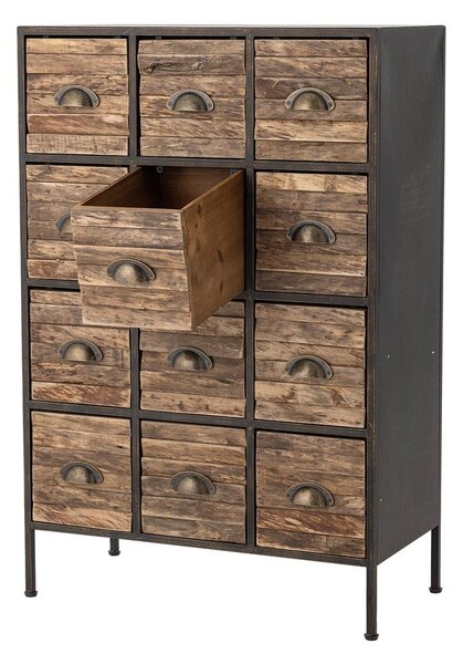 Crna/smeđa metalna komoda 60,5x92x33,5 cm Matteo – Bloomingville