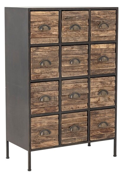 Crna/smeđa metalna komoda 60,5x92x33,5 cm Matteo – Bloomingville