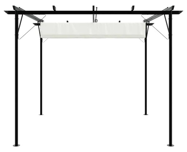 Pergola s pomičnim krovom krem bijela 3 x 3 m čelična - Krema 1 Krema
