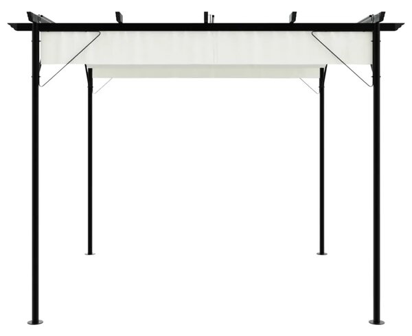 Pergola s pomičnim krovom krem bijela 3 x 3 m čelična - Krema 1 Krema