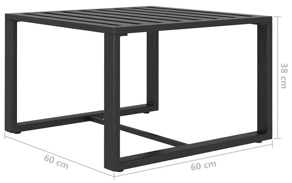 6-dijelna vrtna garnitura s jastucima aluminijska antracit - 2x kutna + 3x srednja + stol 1 2x kutna + 3x srednja + stol