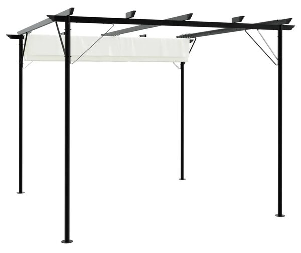 Pergola s pomičnim krovom krem bijela 3 x 3 m čelična - Krema 1 Krema