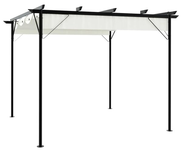 Pergola s pomičnim krovom krem bijela 3 x 3 m čelična - Krema 1 Krema