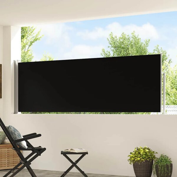 Uvlačiva bočna tenda za terasu 100 x 514 cm crna - Crna 100 x 500 cm 1 Crna