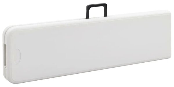 Sklopivi vrtni stol s 2 klupe 180 cm čelik i HDPE bijeli